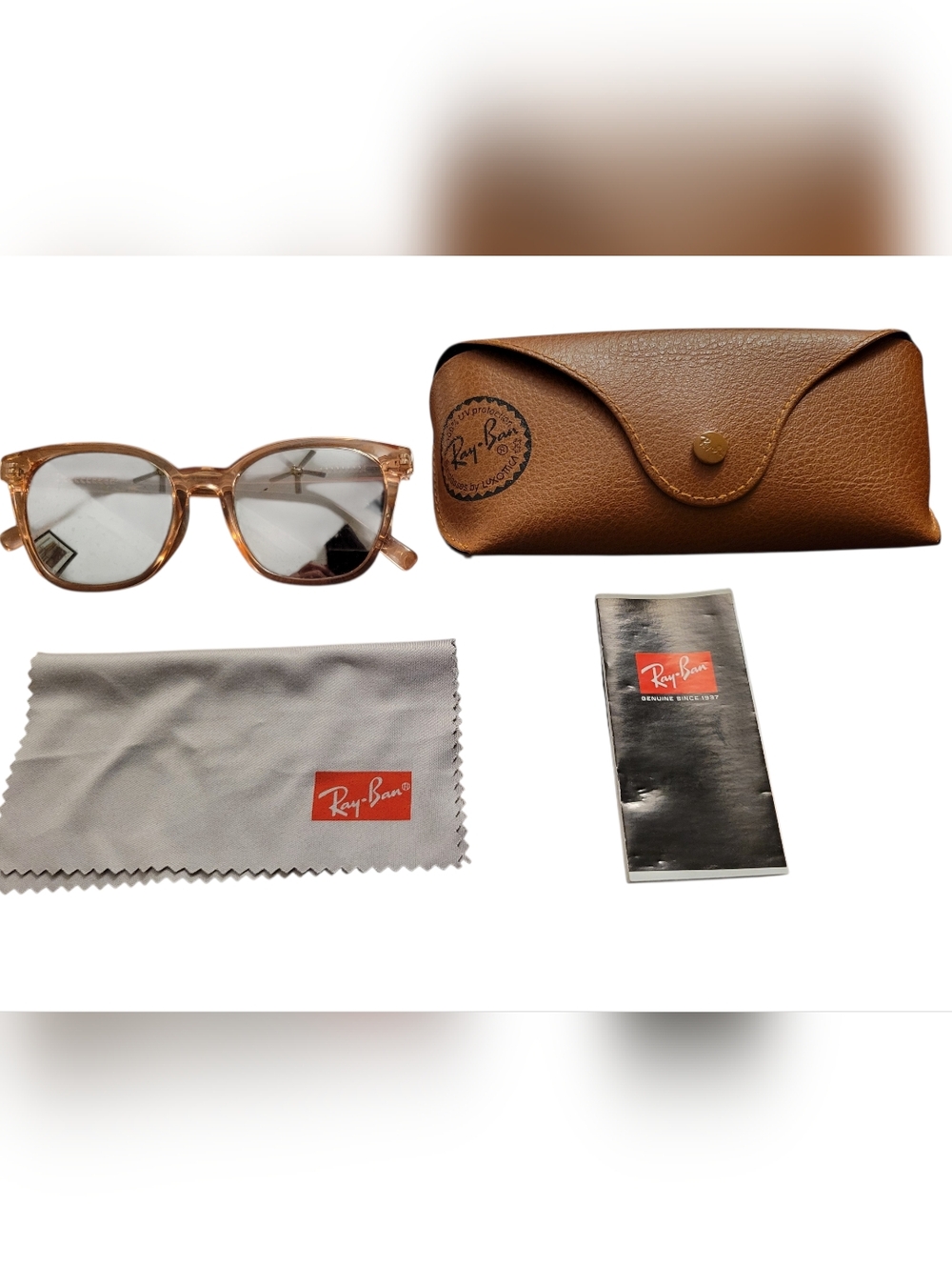 Jonas Paul Women's Light Brown Frame Sunglasses with Brown Ray Ban Case